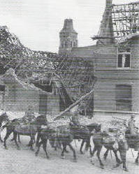 Een foto van de verwoesting na de tweede wereldoorlog